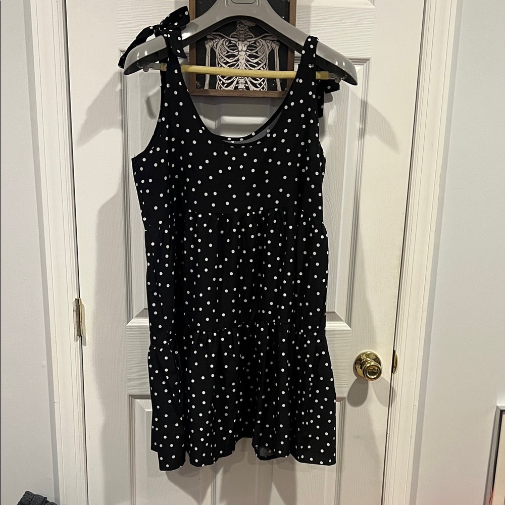 SHEIN Black and White Polka Dot Mini Dress